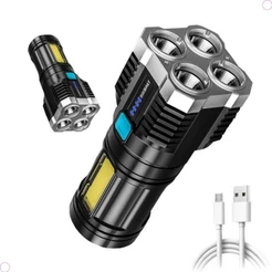 Lanterna Recarregável Multifuncional Longo Alcance 4 Leds