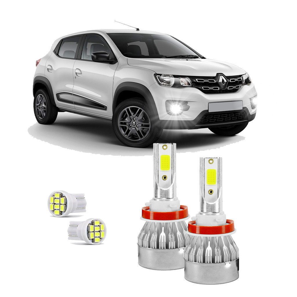 Kit Ultra LED Renault Kwid 2017/22 20000 Lúmens 6500K Milha em Oferta na Shopee