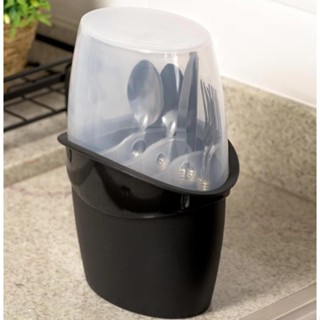 Porta Talheres com Tampa Preto UZ em Oferta na Shopee