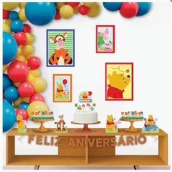 Decoração Festa Aniversário Infantil Bebe Ursinho Pooh Com 40 Enfeites