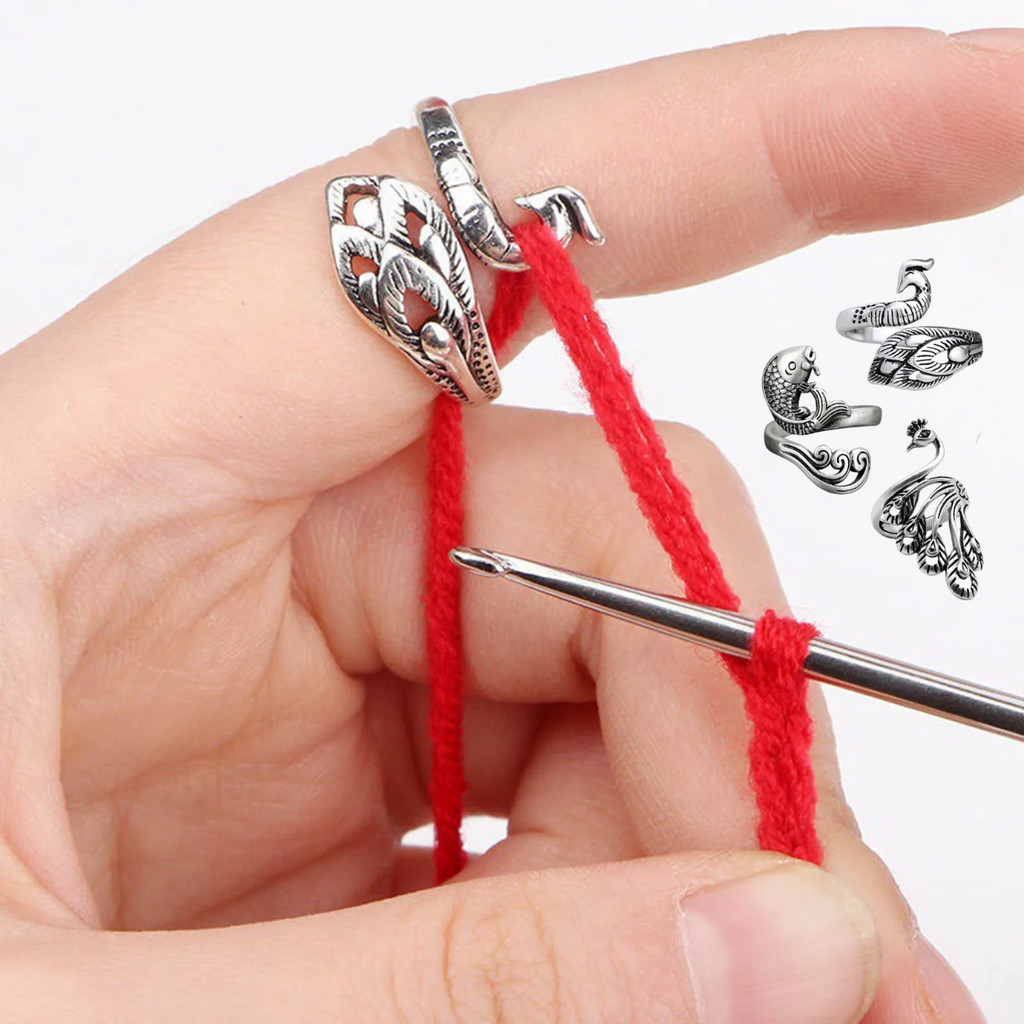 Anel Passa Fio Metálico Ajustável para Crochê e Tricô em Oferta na Shopee