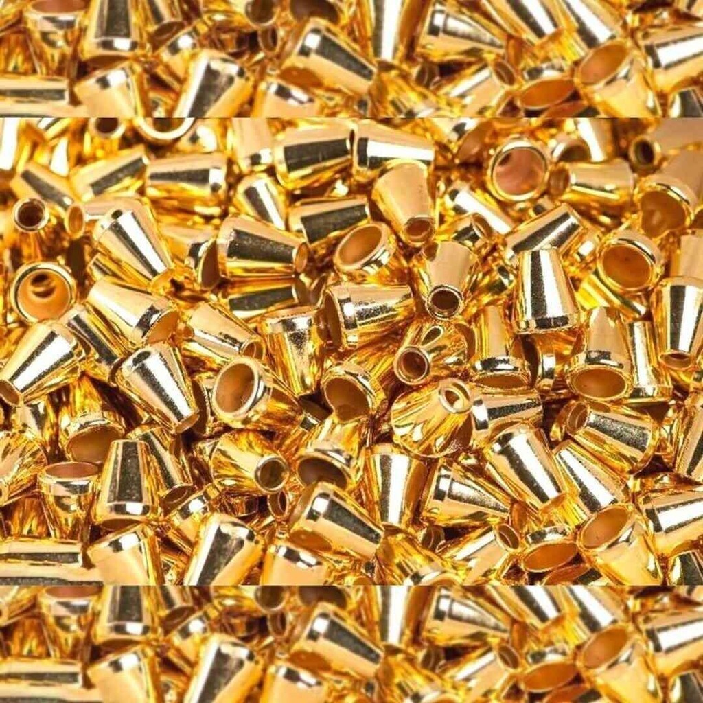 Ponteira ABS Dourada Sino Pacote Com 100/300/500/1000 Unidades em Oferta na Shopee