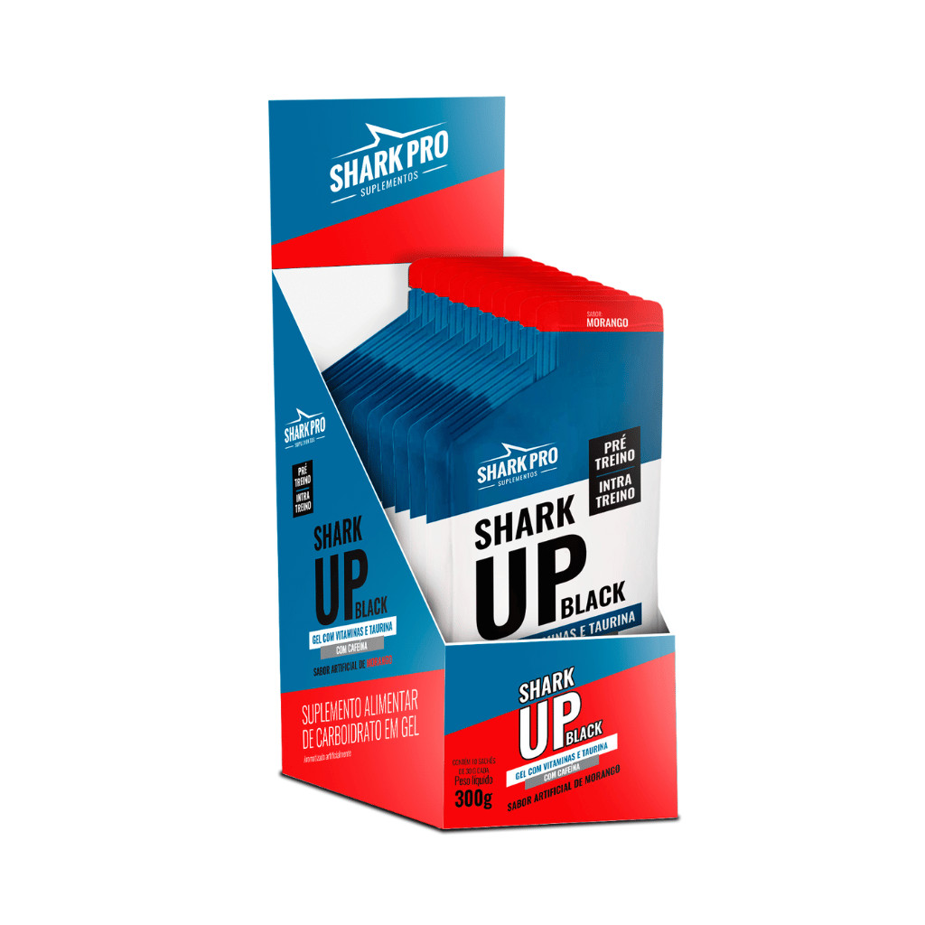 Shark Up Black Gel Display 10 Unidades 30g – Gel de Carboidrato | Energia para Treinos em Oferta na Shopee