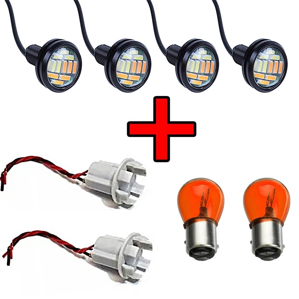 Luz De Grade em led ambar + Kit Seta Conjugada em Oferta na Shopee