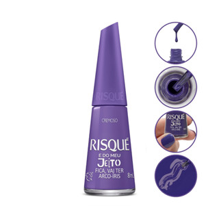Esmalte Cremoso Roxo Fica Vai Ter Arco Iris Meu Jeito Risque