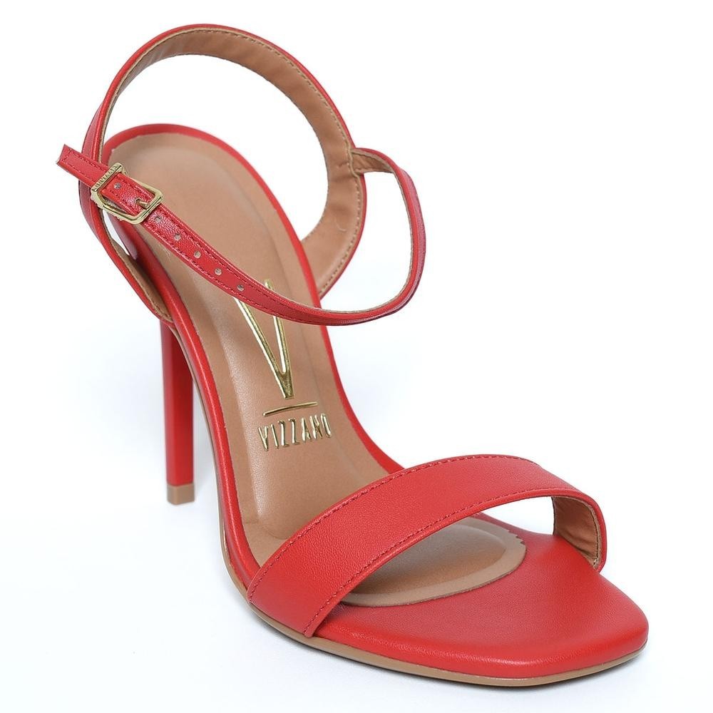 Sandália Vizzano Básica Salto Alto Feminina - Vermelho em Oferta na Shopee