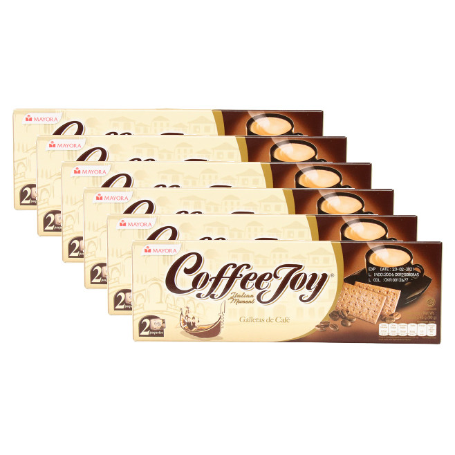 kit 6 BISCOITO DE CAFE COFFEE JOY IMPORTADO DA INDONÉSIA 78G em Oferta na Shopee