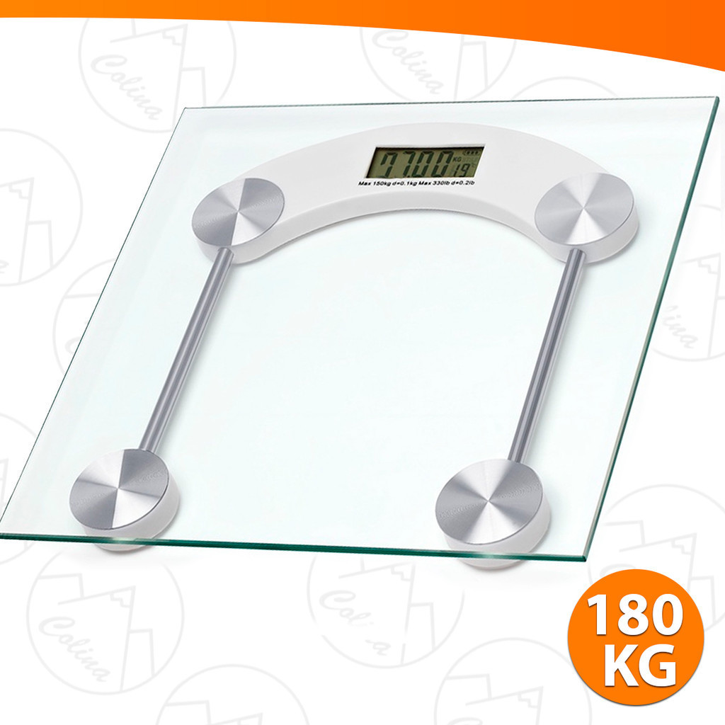 Balança Digital Corporal Com Visor LCD Vidro Temperado Até 180Kgs