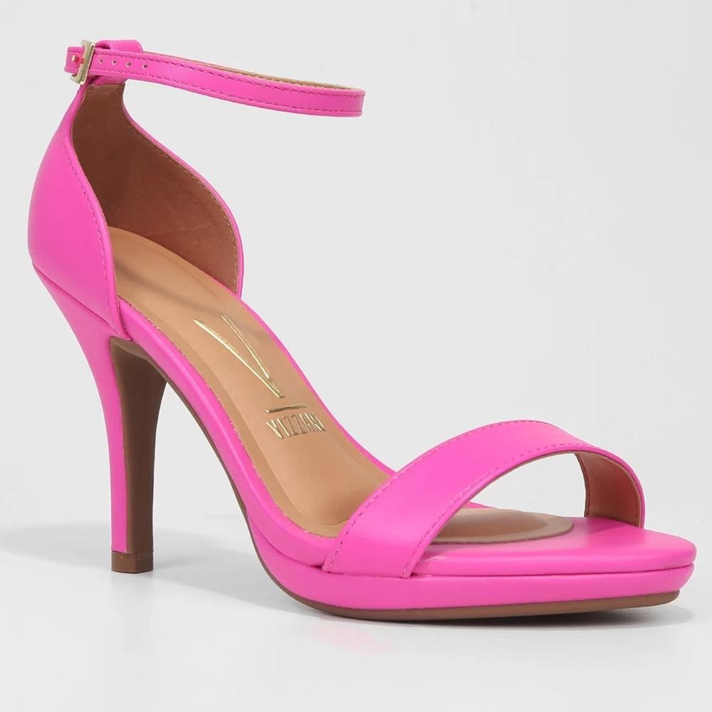 Sandália Vizzano Meia Pata Salto Alto Feminina - Rosa em Oferta na Shopee
