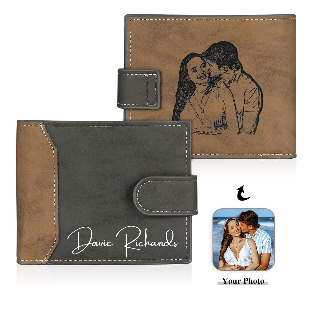 Carteira Personalizada De Couro Para Homens Com Nome Luxo Aniversário Presente Marido