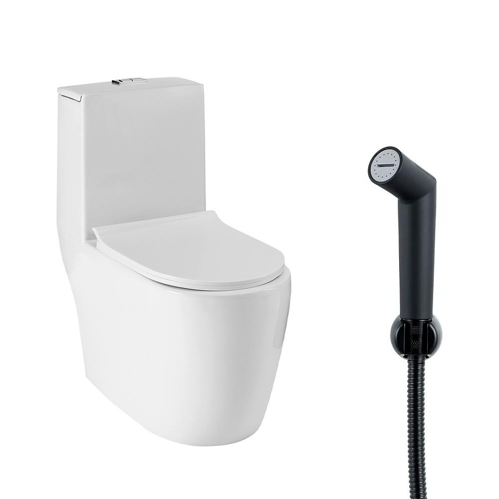 Vaso Sanitário Monobloco Amazonita e Ducha Higiênica para Banheiro Apa Pingoo - Branco e Preto em Oferta na Shopee