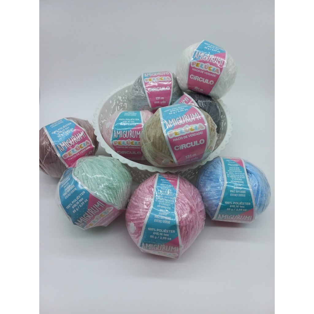 Fio Linha Amigurumi Pelúcia Circulo com 131 Metros
