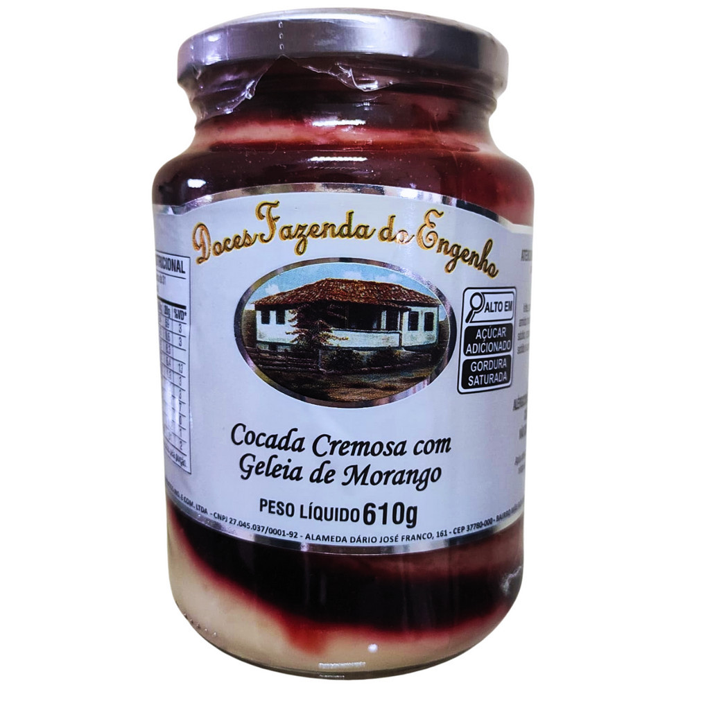 Cocada Cremosa com Geléia de Morango Fazenda do Engenho