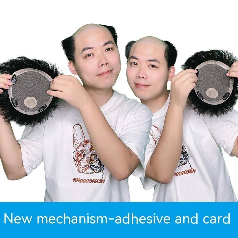 Adesivo E Clipes Peruca Curta Para Homens Perucas 100 % Cabelo Humano Natural Masculino Substituição De Com Faixa Lateral Branco De Capa Masculina