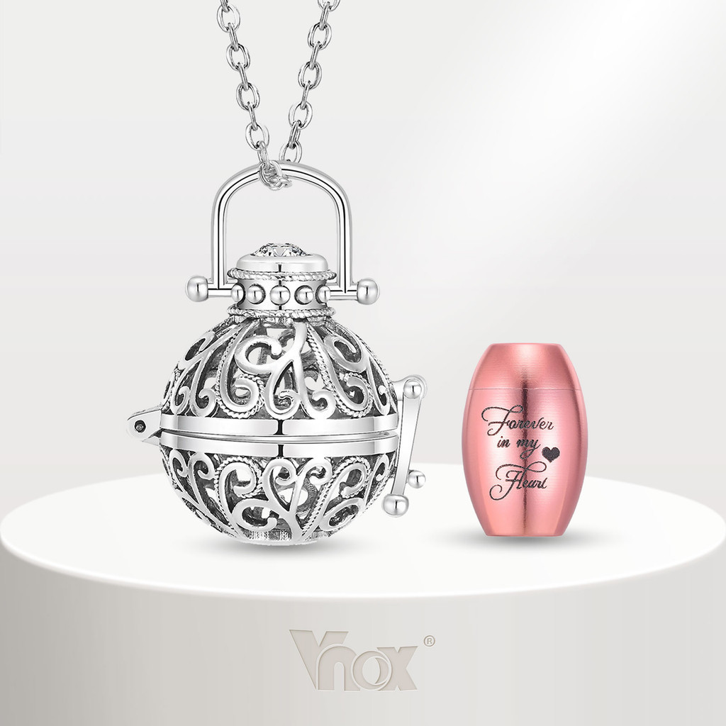 Vnox Hollow Flower Texture Crematorium Colar Masculino , Frasco De Perfume , Urna , Jóias Pingentes De Lembranças em Oferta na Shopee