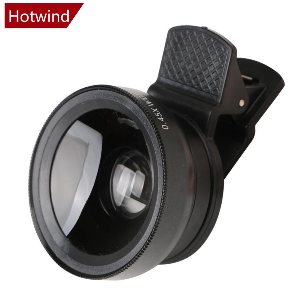 HOTWIND 2 Em 1 Kit De Clip De Lente De Celular Externo HD Macro 37mm 49UV 0,45x Super Wide Angle 12,5x Câmera Universal E2K1