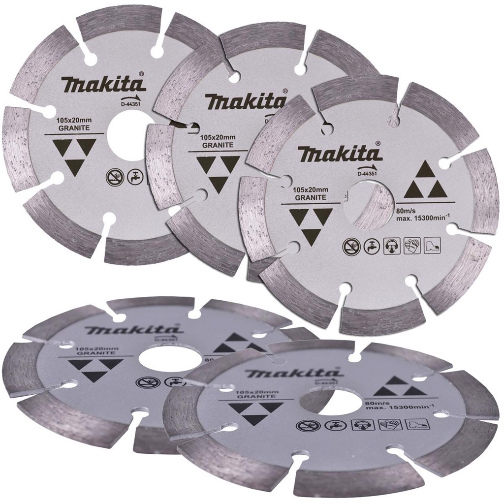 Disco de Corte Diamantado 4.1/8 POL 105 MM para Granito D-44351 Kit com 5 Peças MAKITA - Home & Living