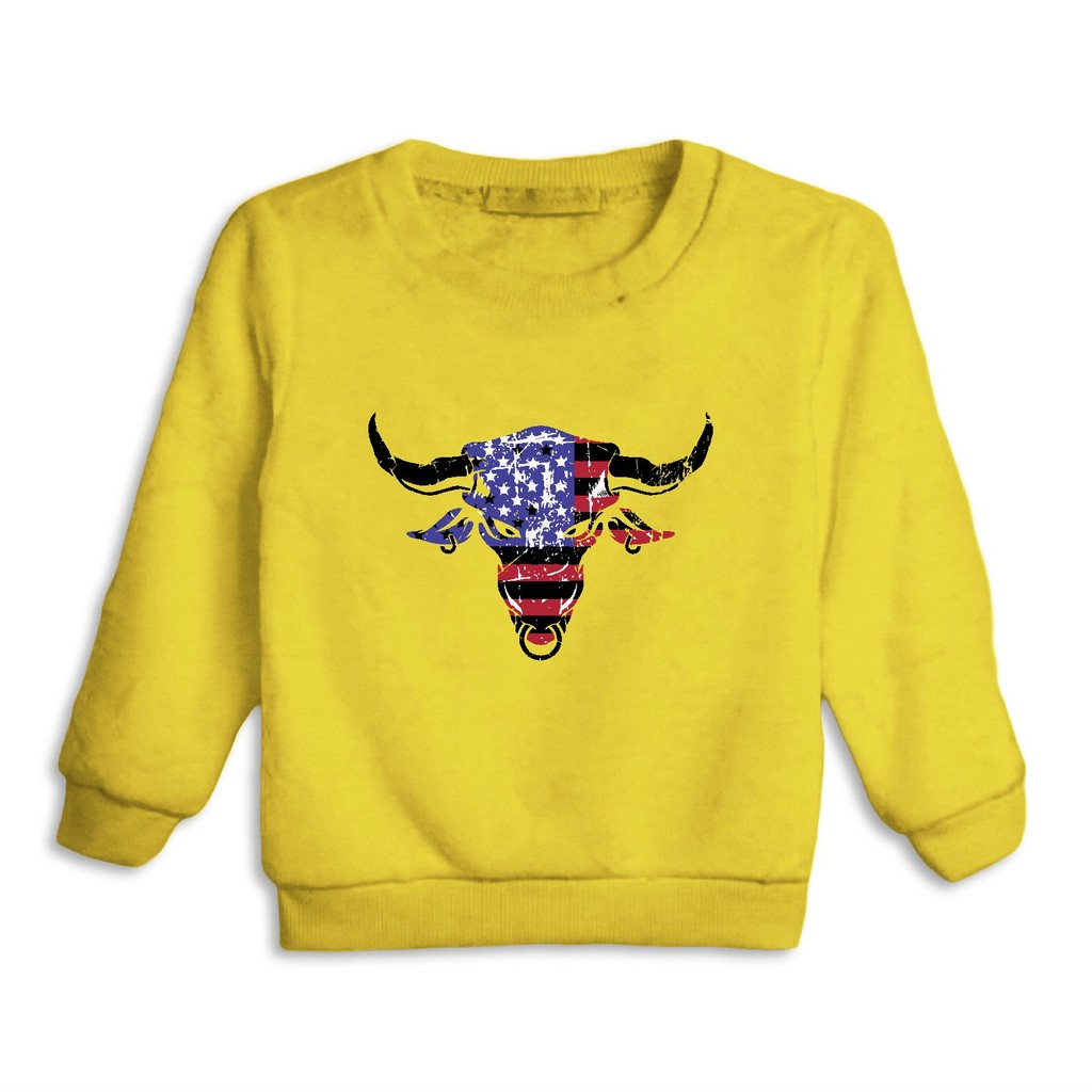 Blusa Moletom Infantil Gola Careca Touro USA Agro Country Farm Shopping  Presente Kids