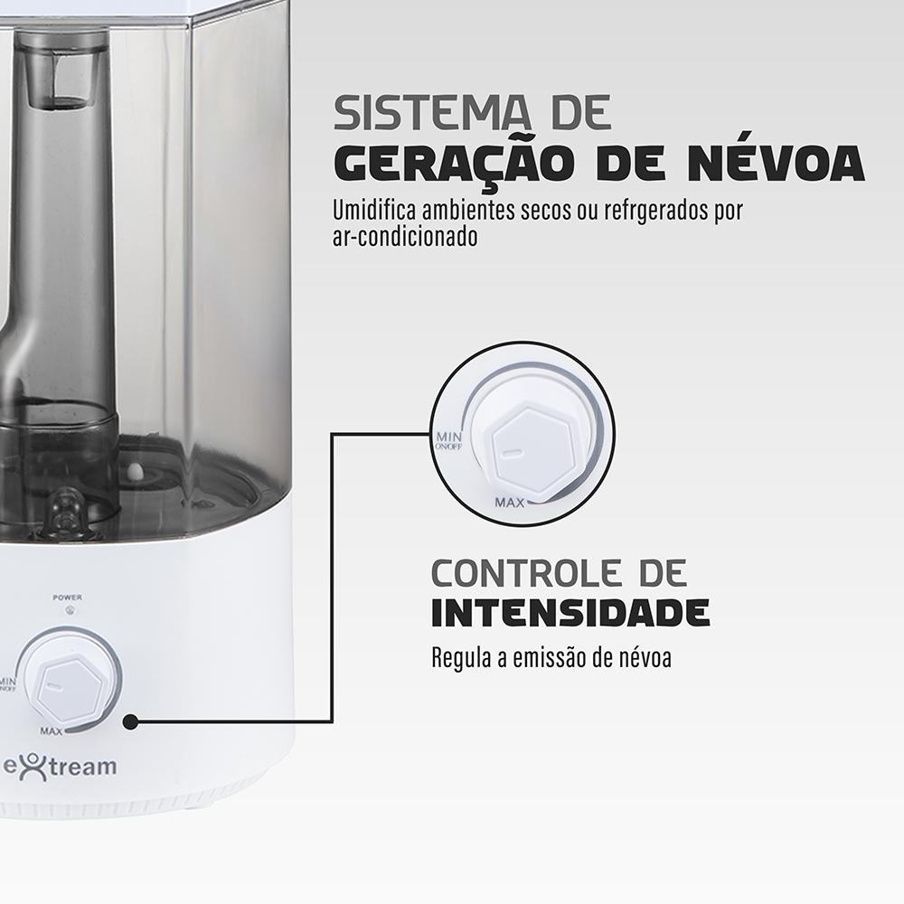 Umidificador de Ar Ultrassônico 2.5L Aura Extream Good Breathing - Silencioso e Compacto Bivolt - Preto Fumê — imagem 2 de 2