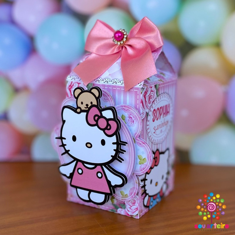 Caixa Milk lembrancinha Hello Kitty 3D - Personalizado - 10 UNIDADES – Lembrancinha personalizada para Festa infantil