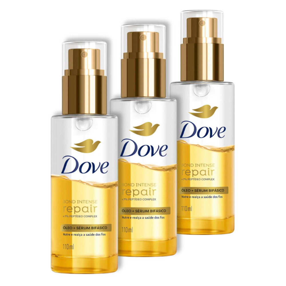 3 Uni Óleo + Sérum Bifásico Dove Bond Intense Repair