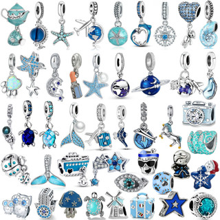 Berloques De Prata 925 Luxo Azul Câmera Caracol Pulseira Acessórios Unicórnio Aeronaves Colar Pingente Presente DIY em Oferta na Shopee