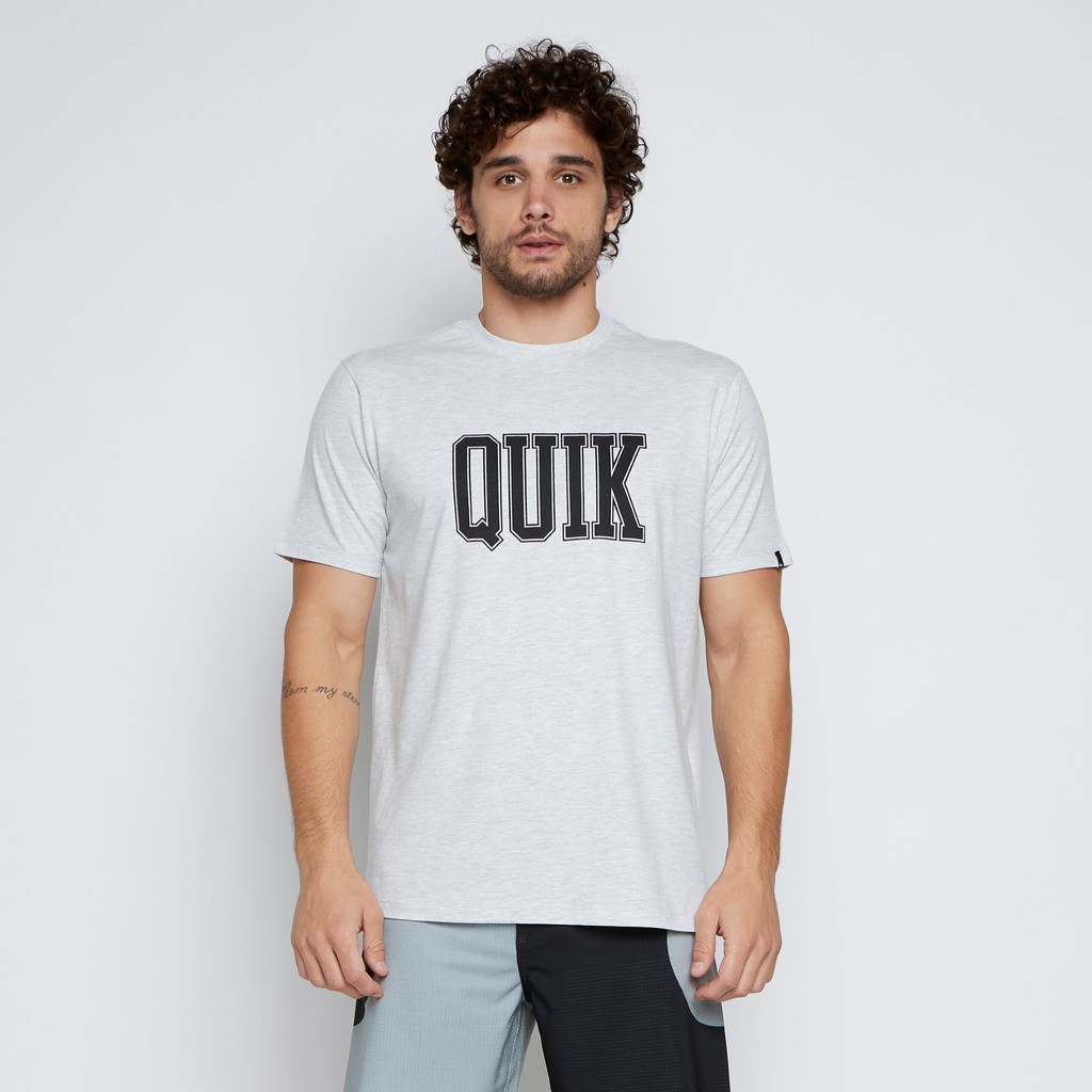 CAMISETA QUIKSILVER ORIGINAL M/C GRIFF QUIK CINZA