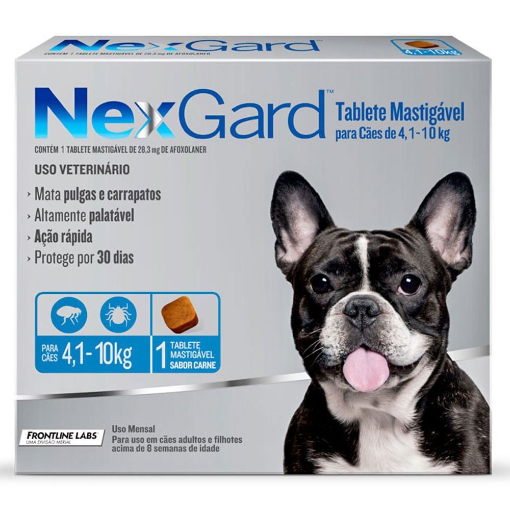 Nexgard Antipulgas e Carrapatos para Cães de 4 a 10kg 1 Tablete Mastigável em Oferta na Shopee