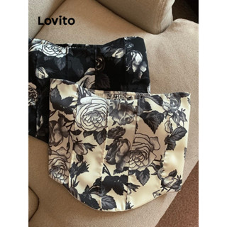 Lovito Regata Casual Floral Padrão Com Linha De Estrutura Para Mulheres L76AD072