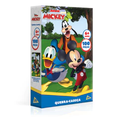 QUEBRA CABEÇA DISNEY JUNIOR MICKEY MOUSE 100 PEÇAS TOYSTER PUZZLE JOGO EDUCATIVO CRIANÇA DESENHO