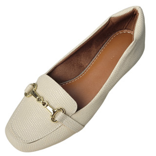 Sapatilha feminina mocassim creme