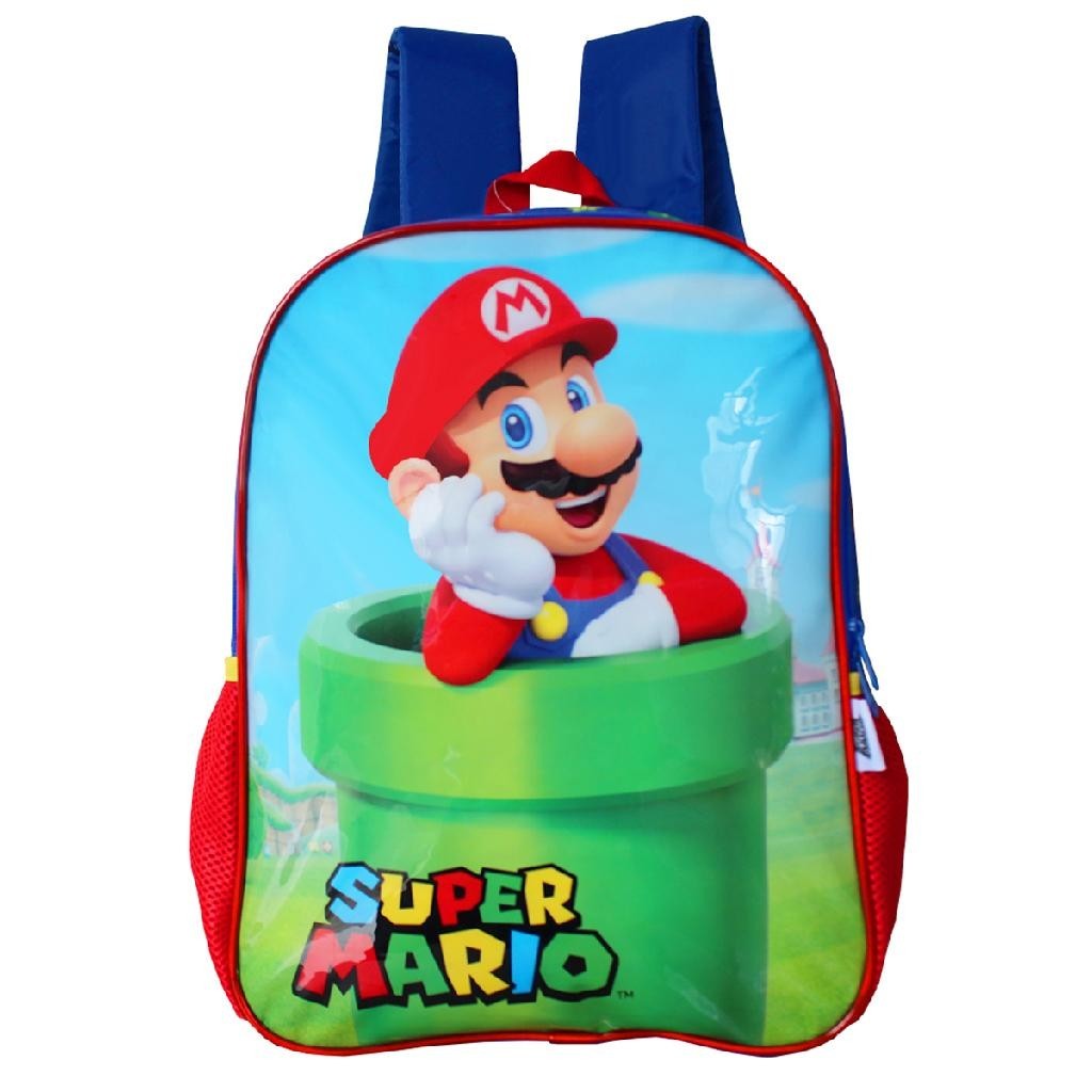 Mochila Infantil De Costas Super Mario Bros World Escolar Passeio Viagem Escola