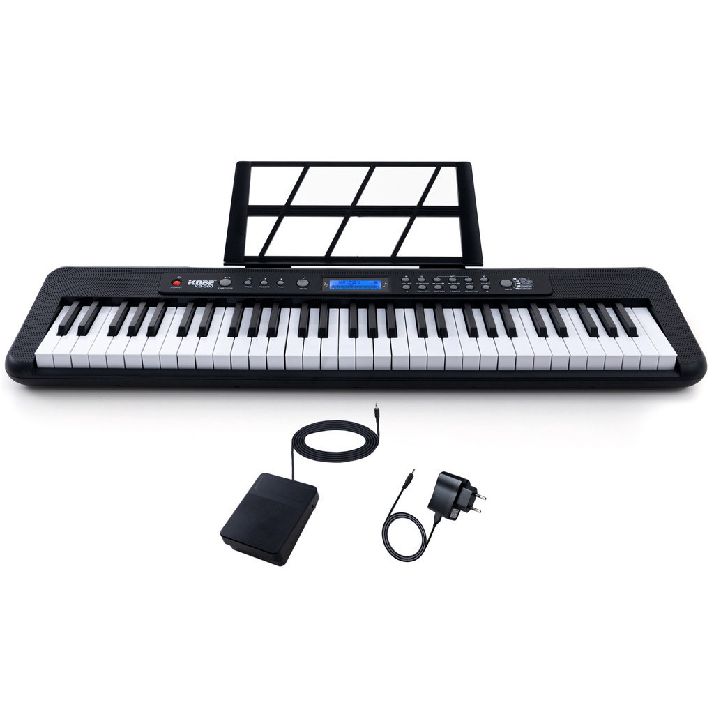 Teclado Musical Digital Kobe KB-300 5/8 61 Teclas com Sensibilidade ao Toque com Pedal Sustain
