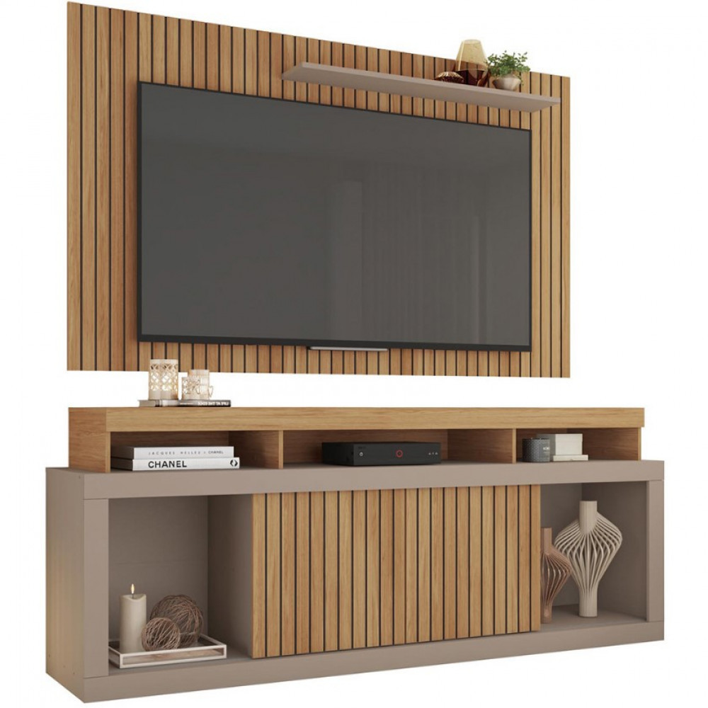 Bancada com Painel para TVs até 65 Polegadas MDP 2 Portas New Oscar Caemmun em Oferta na Shopee