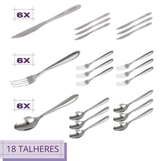 Jogo 18 Talheres Star Inox 6 Garfos 6 Colheres 6 Facas