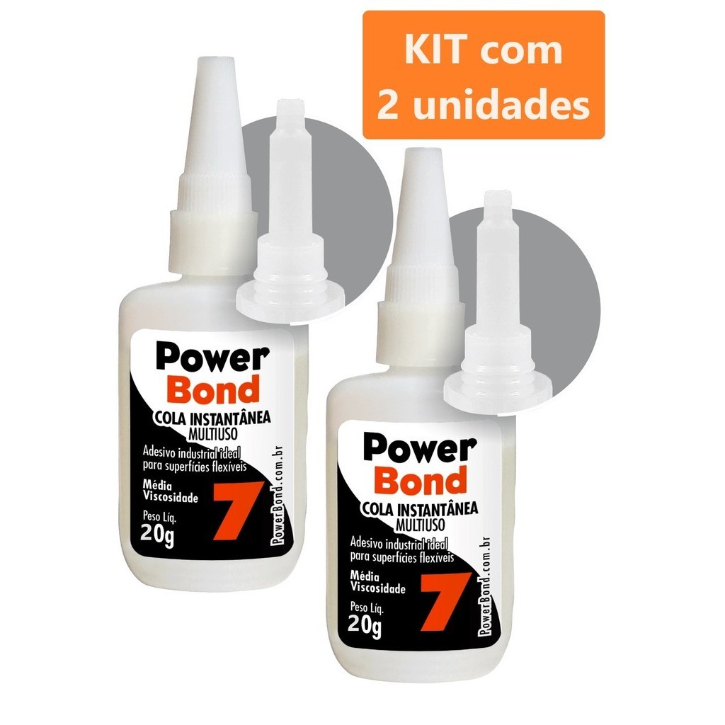 KIT 2 SUPER COLA INSTANTÂNEA MULTIUSO POWER BOND SUPER BONDER N° 7 20G