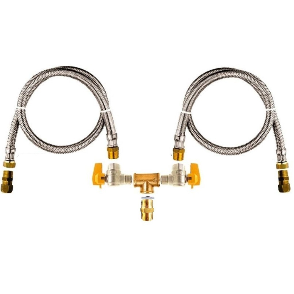 kit parede dupla saída de gás forno cooktop fogão 3,5 metros