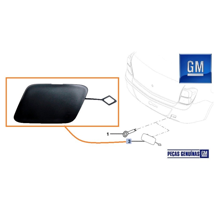 Tampa do Gancho reboque traseiro, Cobalt 2013-2015, 94730538  GM