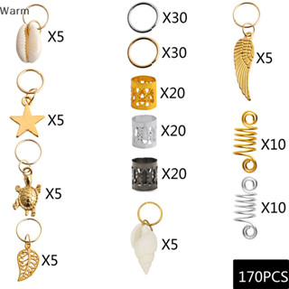 Warm 60-170pcs Misturar Anéis De Cabelo Trança Dreadlocks Algemas Clipes Acessórios Para Casa