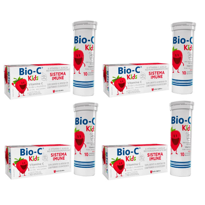 4 BioC Kids Vitamina C 10 Comp Efervescentes - União Química