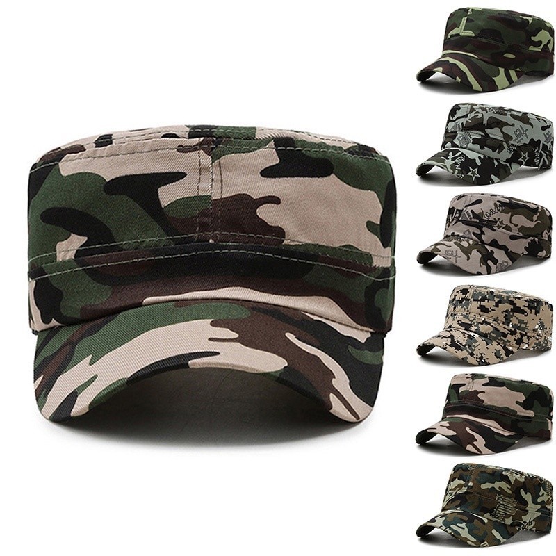 Vintage Militar Caps Baseball Exército Camuflagem Flat Top Para Homens Tactical Outdoor Sports Cadet Sunscreen XS9Y