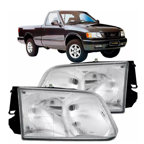 Farol S10 Blazer 1995 96 97 98 99 2000 Foco Duplo Cromado