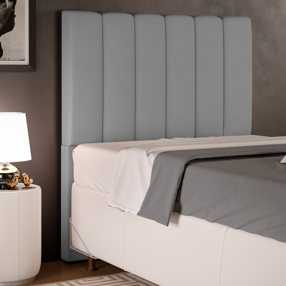 Cabeceira Cama Box Solteiro 100 cm Dália W01 Facto Cinza - Lyam Decor em Oferta na Shopee