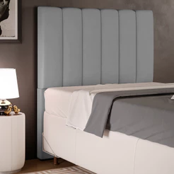 Cabeceira Cama Box Solteiro 100 cm Dália W01 Facto Cinza - Lyam Decor