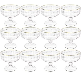 Taça de Sobremesa em Cristal Imperial Fio de Ouro 200mL 12 peças - Lyor em Oferta na Shopee