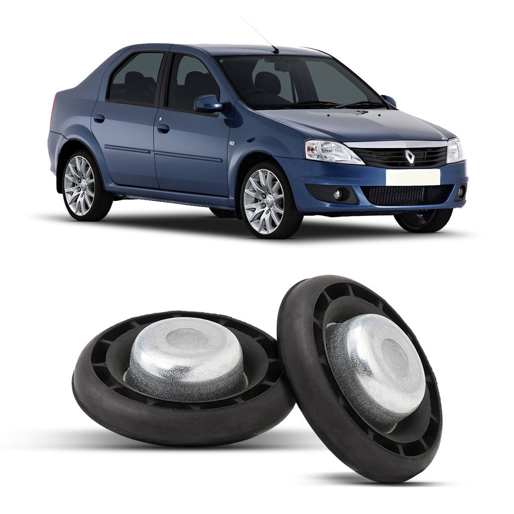 Par Kit Prato Calço Superior Suspensão Dianteira Renault Logan 2007 2008 2009 2010 2011 2012 2013
