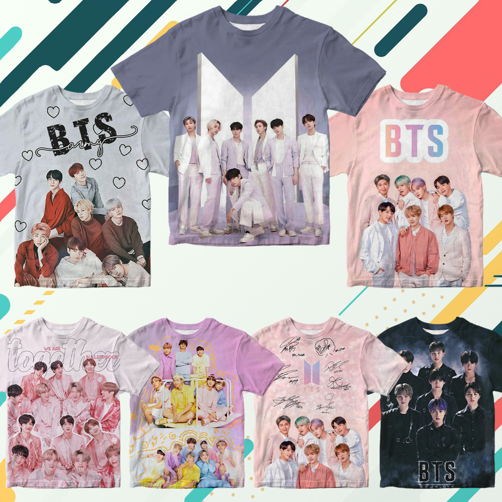 Camiseta Kpop Bts Para Mulheres Top Cool Short Sleeve Fêmea Diariamente