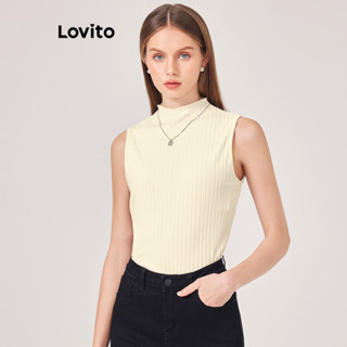 Lovito Elegante Blusa Feminina Lisa com Pregas L71ED060 (Branco/Cáqui)