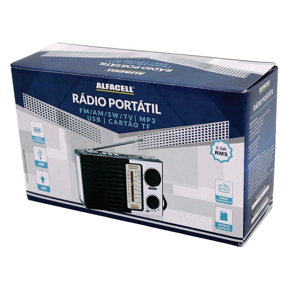 Detalhes do Radio Portátil FM AM Alfacell AL0918
