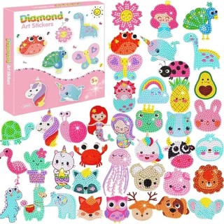 Kit 40 Peça Adesivos De Pintura Com Diamantes Para Crianças  Etiquetas e Adesivos PRONTA ENTREGA